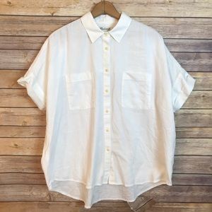 Madewell  button front oversized courier C4393 top